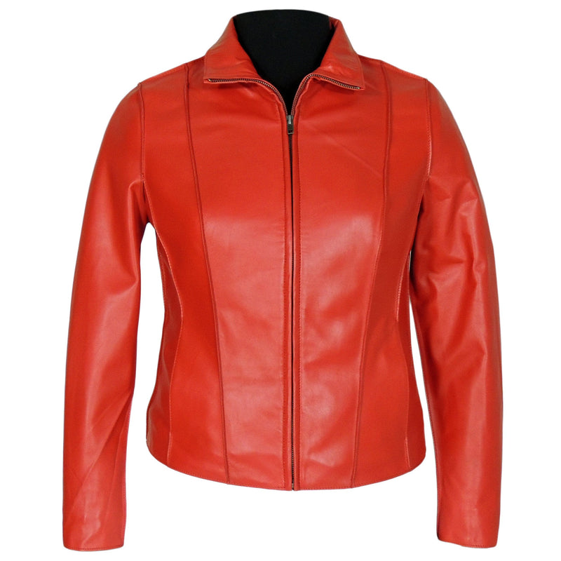 Fadcloset Women's Outerwear 3XL / Red Fadcloset Aaliya Womens Sheepskin Leather Jacket