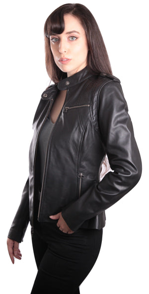 Fadcloset Women's Outerwear Fadcloset Allie Womens Black Leather Jacket