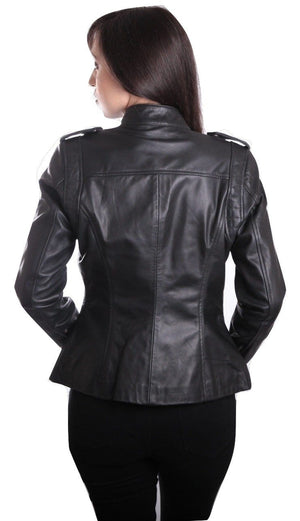 Fadcloset Women's Outerwear Fadcloset Allie Womens Black Leather Jacket