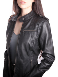 Fadcloset Women's Outerwear Fadcloset Allie Womens Black Leather Jacket