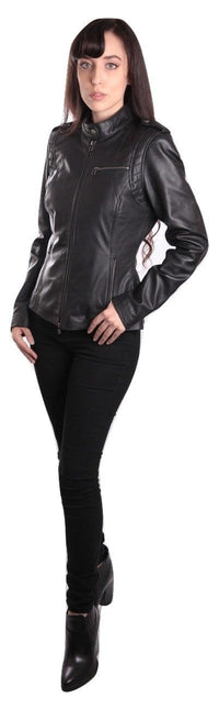 Fadcloset Women's Outerwear Fadcloset Allie Womens Black Leather Jacket