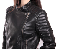 Fadcloset Women's Outerwear Fadcloset Ladies Bella Black Carla Leather Jacket