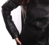 Fadcloset Women's Outerwear Fadcloset Ladies Bella Black Carla Leather Jacket