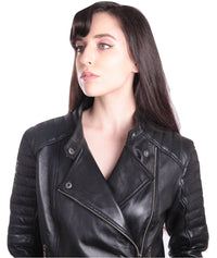 Fadcloset Women's Outerwear Fadcloset Ladies Bella Black Carla Leather Jacket