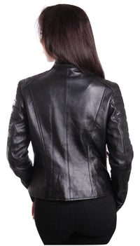 Fadcloset Women's Outerwear Fadcloset Ladies Bella Black Carla Leather Jacket