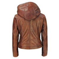 Fadcloset Women's Outerwear Fadcloset Sasha High Fashion Womens Hooded Leather Jacket