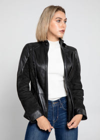 Fadcloset Women's Outerwear Fadcloset Womens Cosette Dual Panel Leather & Suede Jacket