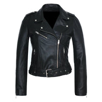 Fadcloset Women's Outerwear Fadcloset Womens Moto Nappa Leather Jacket