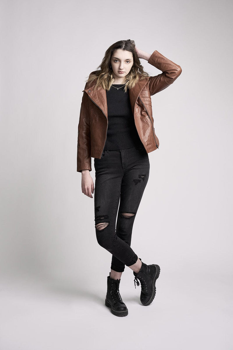 Fadcloset Women's Outerwear Sassy High Fashion Women's Hooded Leather Jacket  | Fadcloset