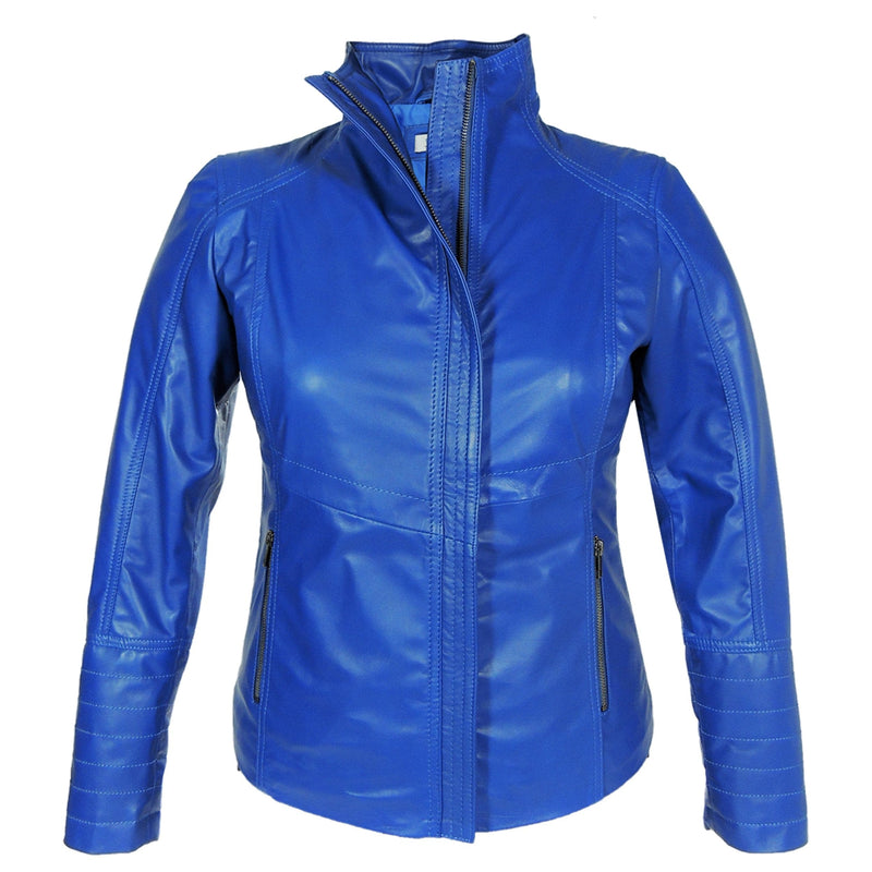 Fadcloset Women's Outerwear XS / Blue Fadcloset Arra Womens Leather Jacket