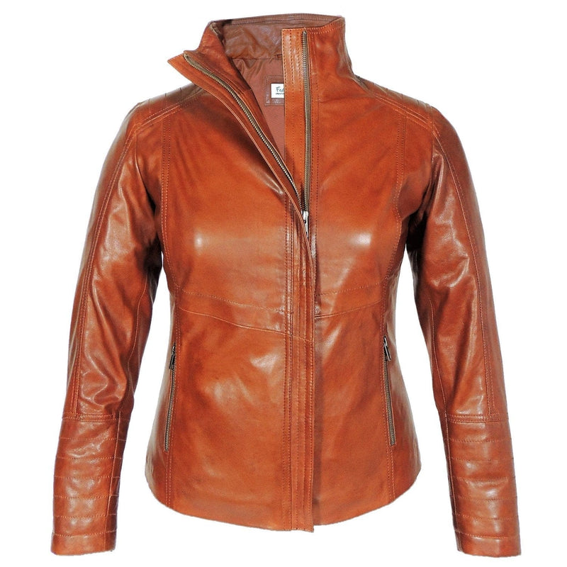 Fadcloset Women's Outerwear XS / Brown Fadcloset Arra Womens Leather Jacket