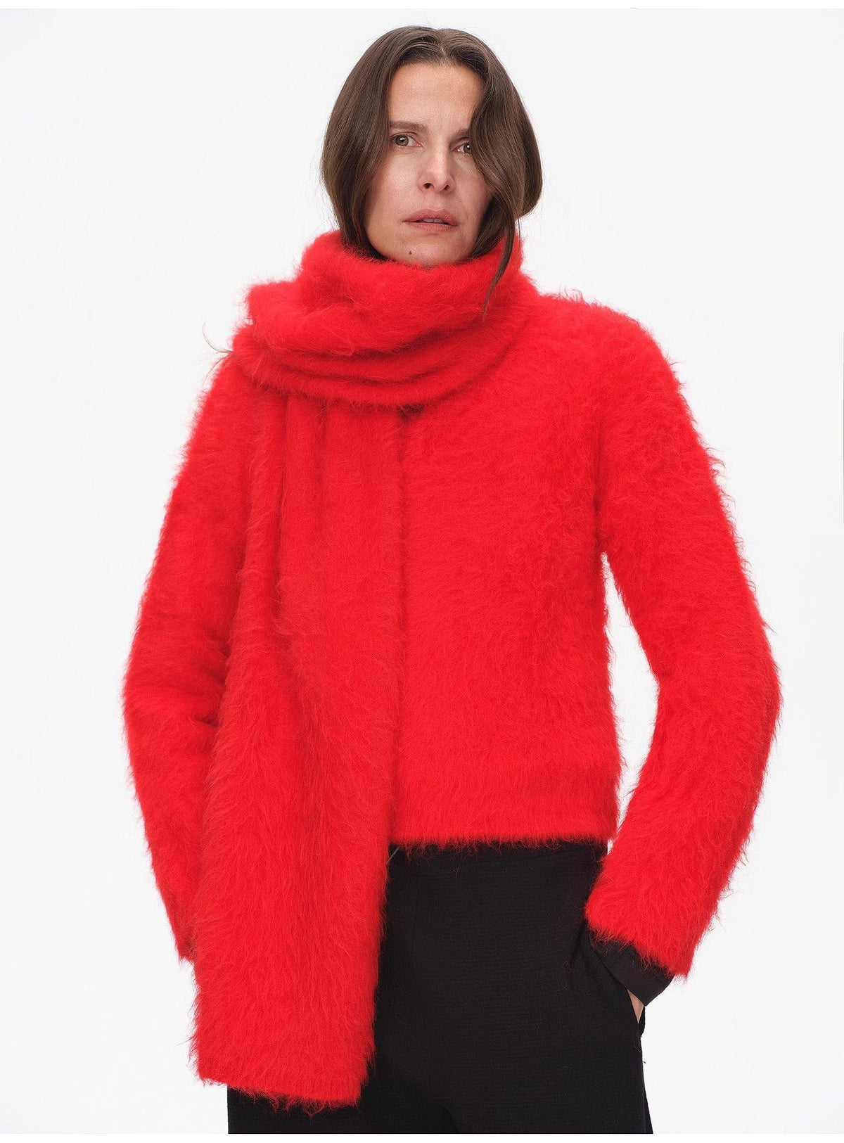 Fireladyfur Clothing Women's Fashion - Women's Accessories - Women's Scarves Red / One Size Winter Alpaca Wool Scarf for Women