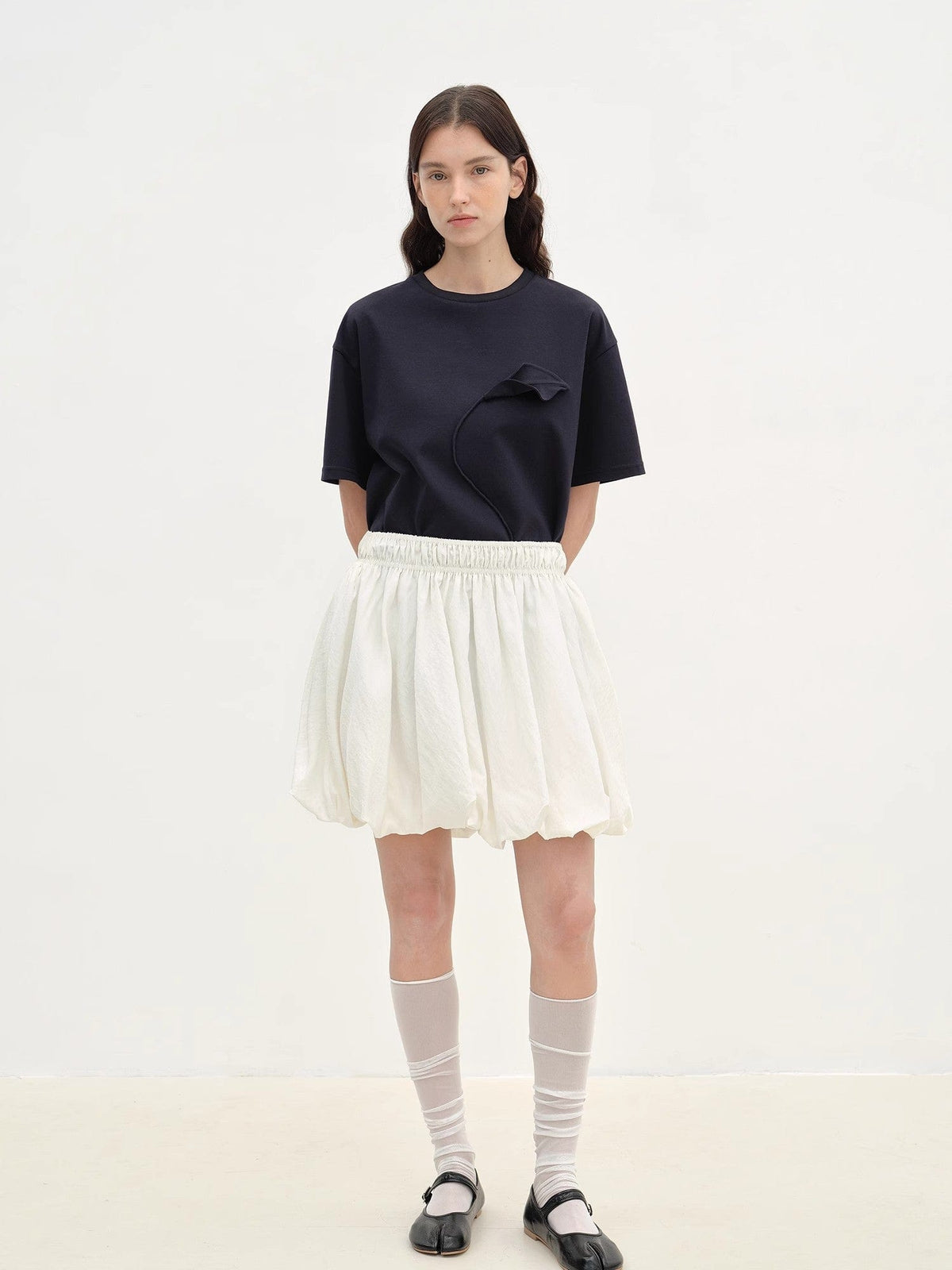 Fireladyfur Clothing Women's Fashion - Women's Clothing - Blouses & Shirts "Bubble Park" Elastic Waist Three-Dimensional Flower Bud New Skirt