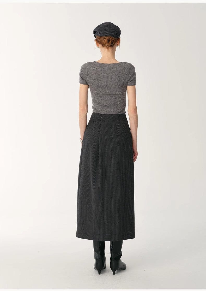 Fireladyfur Clothing Women's Fashion - Women's Clothing - Blouses & Shirts German Yangtze Machine Washable Wool Round Neck Slim Short Sleeve Top for Women