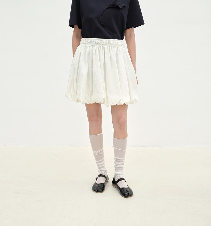 Fireladyfur Clothing Women's Fashion - Women's Clothing - Blouses & Shirts S（4-6） / Milky White "Bubble Park" Elastic Waist Three-Dimensional Flower Bud New Skirt