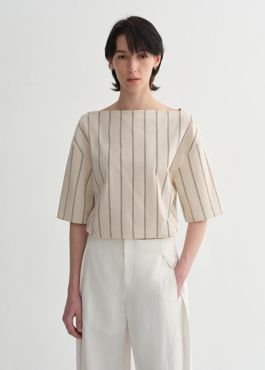 Fireladyfur Clothing Women's Fashion - Women's Clothing - Blouses & Shirts S（4-6） / Off White High-Intelligence, Relaxed, Simple, High-Quality, Long-Staple Cotton, Short-Sleeved Shirt for Women
