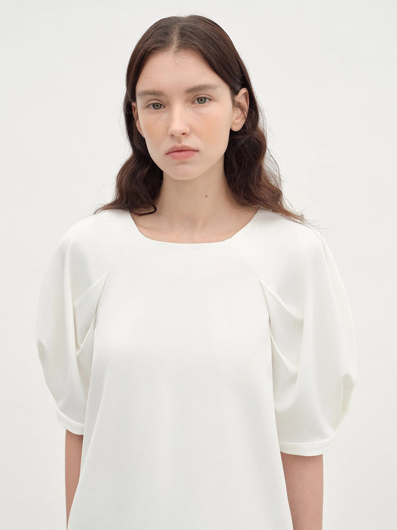 Fireladyfur Clothing Women's Fashion - Women's Clothing - Blouses & Shirts "Sleep Journey" Puff Sleeve Straight Short Sleeve
