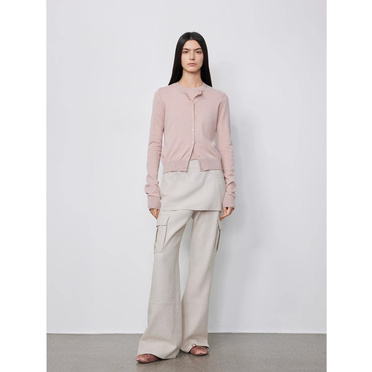 Fireladyfur Clothing Women's Fashion - Women's Clothing - Bottoms - Pants & Capris "Free to Run Away" Miu Style Fake Two-Piece Workwear Micro-Flared Casual Pants Low-Waist Slim Zipper Trousers for Women