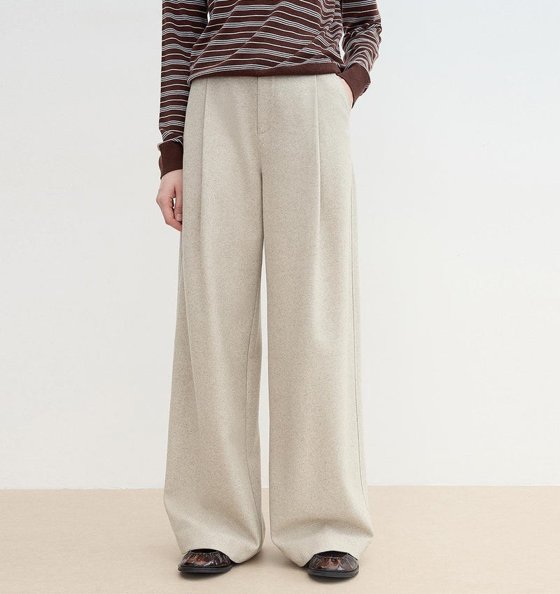 Fireladyfur Clothing Women's Fashion - Women's Clothing - Bottoms - Pants & Capris S（4-6） / Gray white brown "Leisure Moments" Classic Low-Waisted Loose Casual Straight Pants Exquisite Fashion Sense Casual Pants for Women