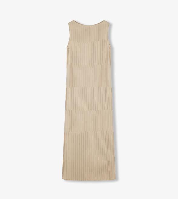 Fireladyfur Clothing Women's Fashion - Women's Clothing - Dress - Sleeveless Dress Original Design Handmade Pleated Straight Sleeveless Boat Neck Dress