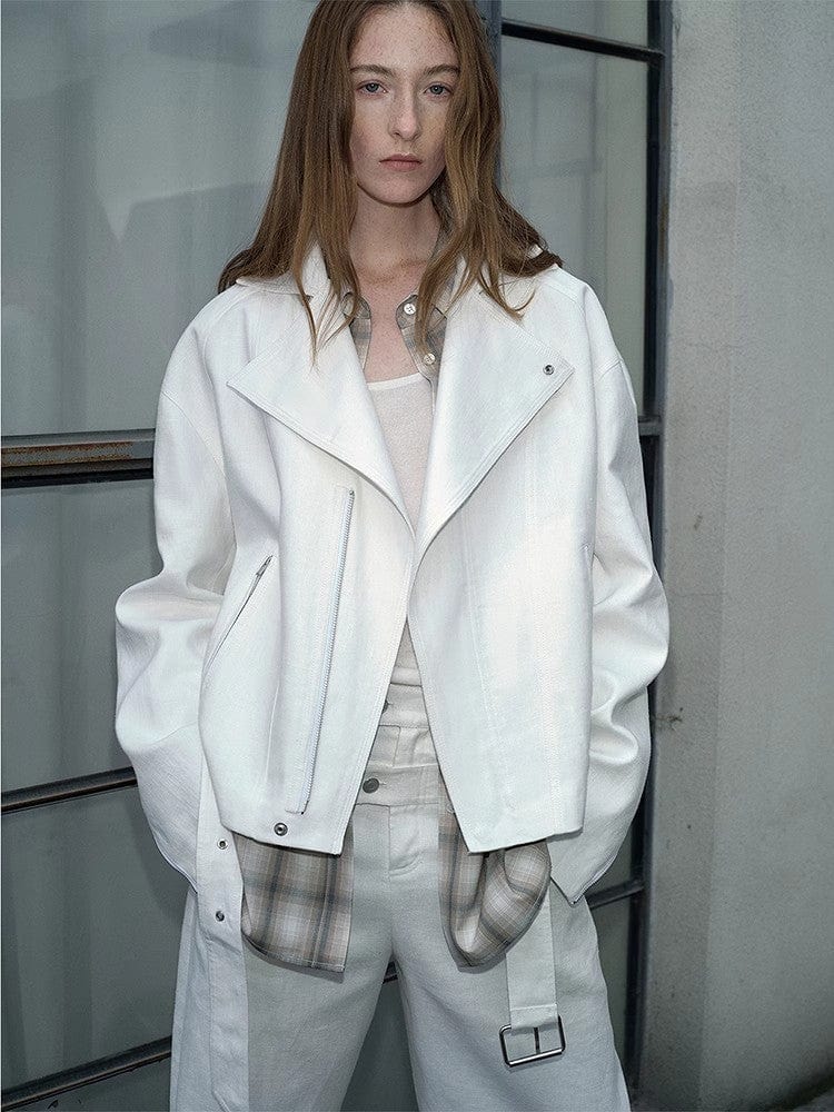 Fireladyfur Clothing Women's Fashion - Women's Clothing - Jackets & Coats - Jackets "Modern Past" Practical Personality Linen Draped Trapezoidal Jacket