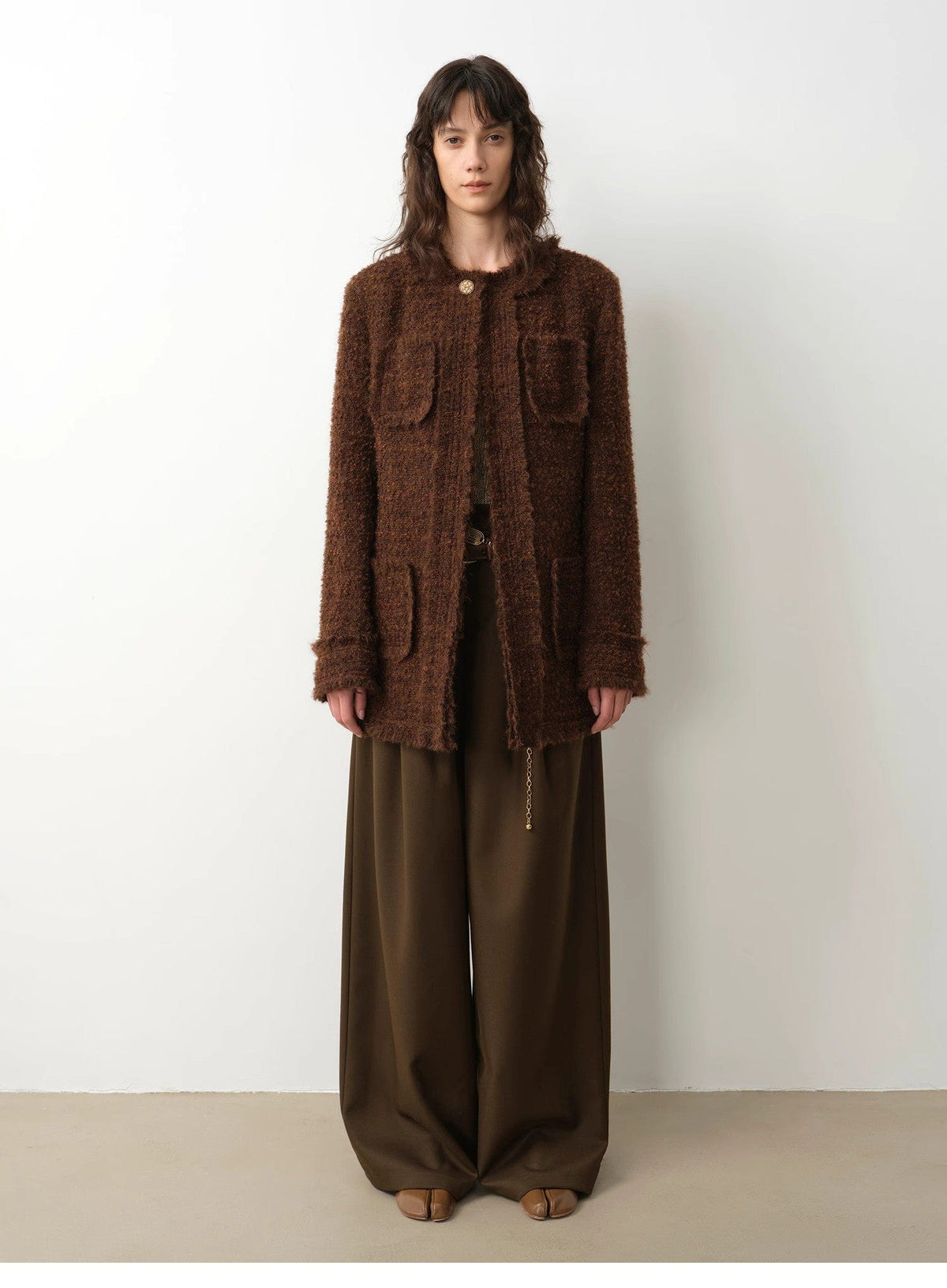 Fireladyfur Clothing Women's Fashion - Women's Clothing - Jackets & Coats - Jackets "Sophisticated Lady" Italian Imported Haute Couture Tailored Tweed Jacket With Gold Buttons for Women