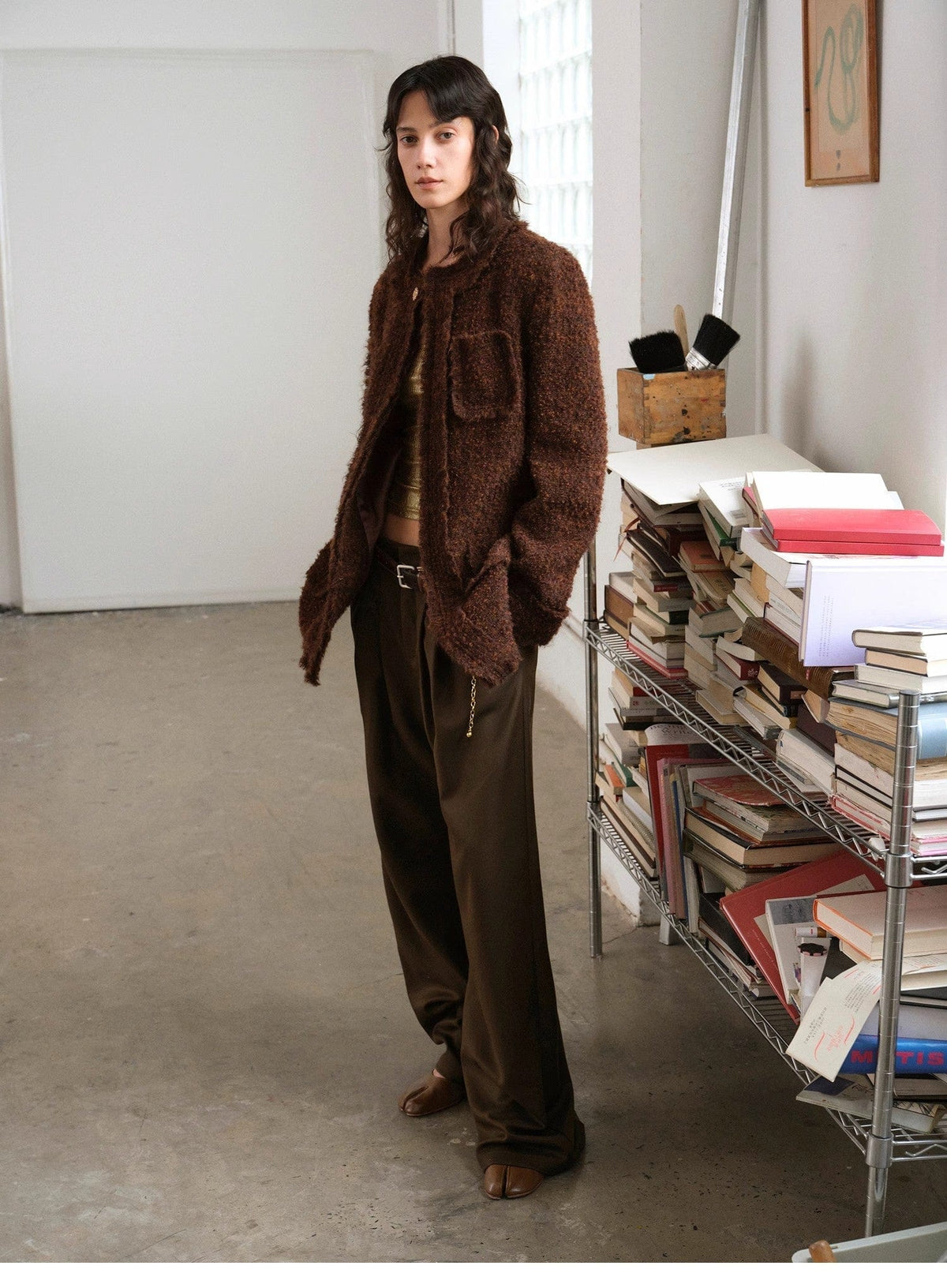 Fireladyfur Clothing Women's Fashion - Women's Clothing - Jackets & Coats - Jackets "Sophisticated Lady" Italian Imported Haute Couture Tailored Tweed Jacket With Gold Buttons for Women