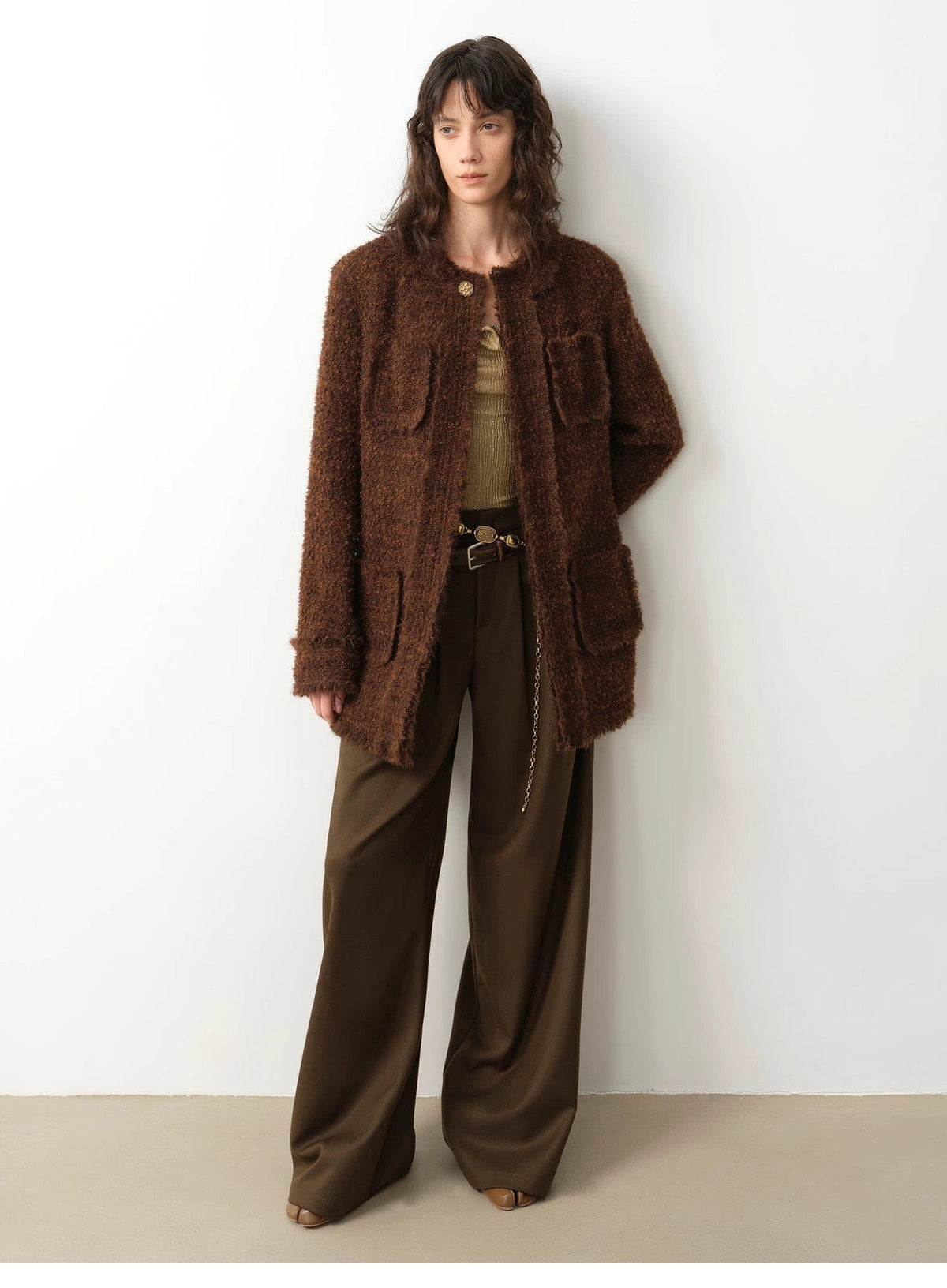 Fireladyfur Clothing Women's Fashion - Women's Clothing - Jackets & Coats - Jackets "Sophisticated Lady" Italian Imported Haute Couture Tailored Tweed Jacket With Gold Buttons for Women