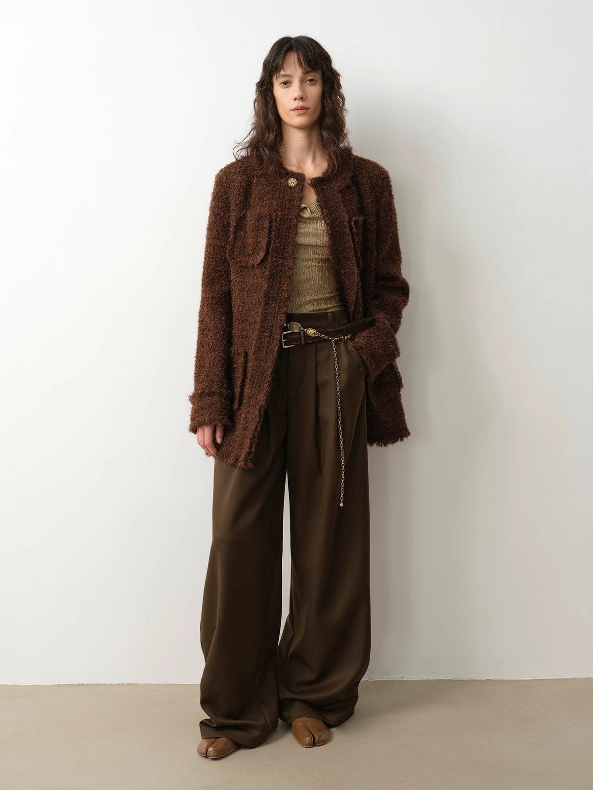 Fireladyfur Clothing Women's Fashion - Women's Clothing - Jackets & Coats - Jackets "Sophisticated Lady" Italian Imported Haute Couture Tailored Tweed Jacket With Gold Buttons for Women