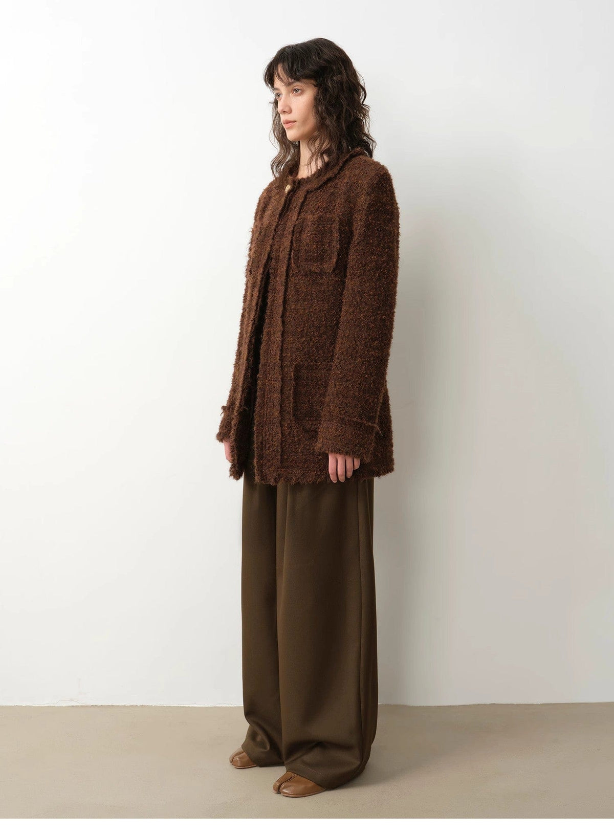 Fireladyfur Clothing Women's Fashion - Women's Clothing - Jackets & Coats - Jackets "Sophisticated Lady" Italian Imported Haute Couture Tailored Tweed Jacket With Gold Buttons for Women
