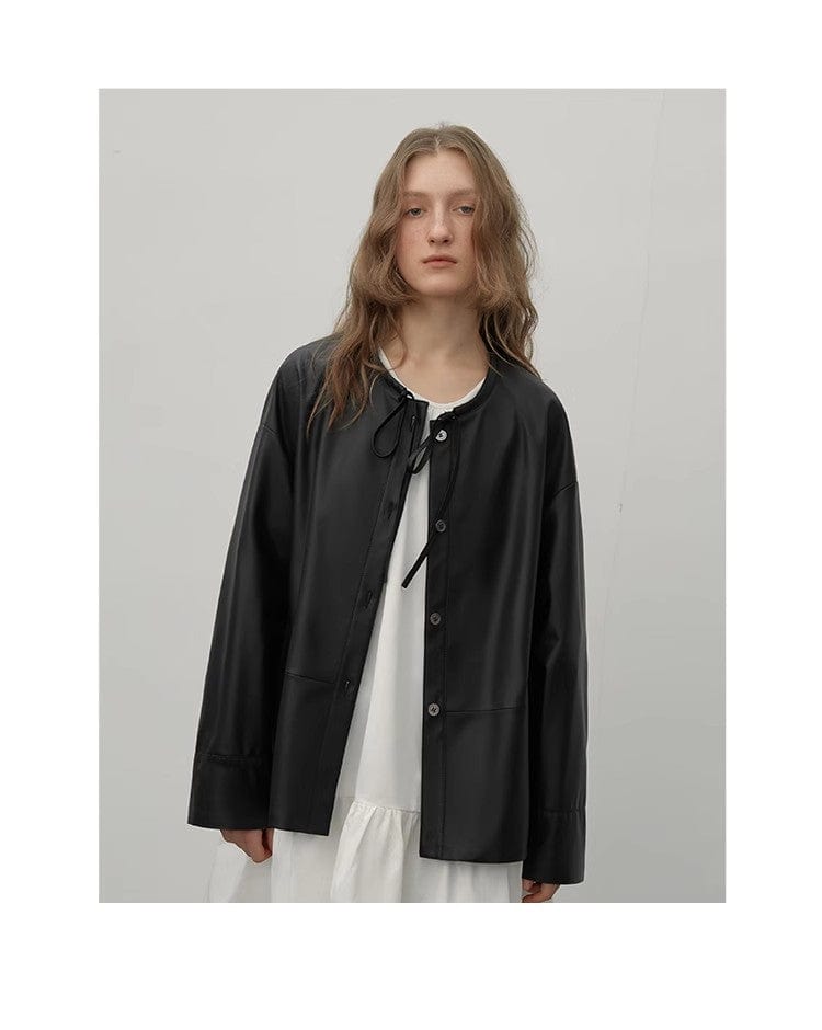 Fireladyfur Clothing Women's Fashion - Women's Clothing - Jackets & Coats - Leather Jackets "Contrary Galaxy" Ultra-Thin Light-Coated Sheep Leather Jacket for Women