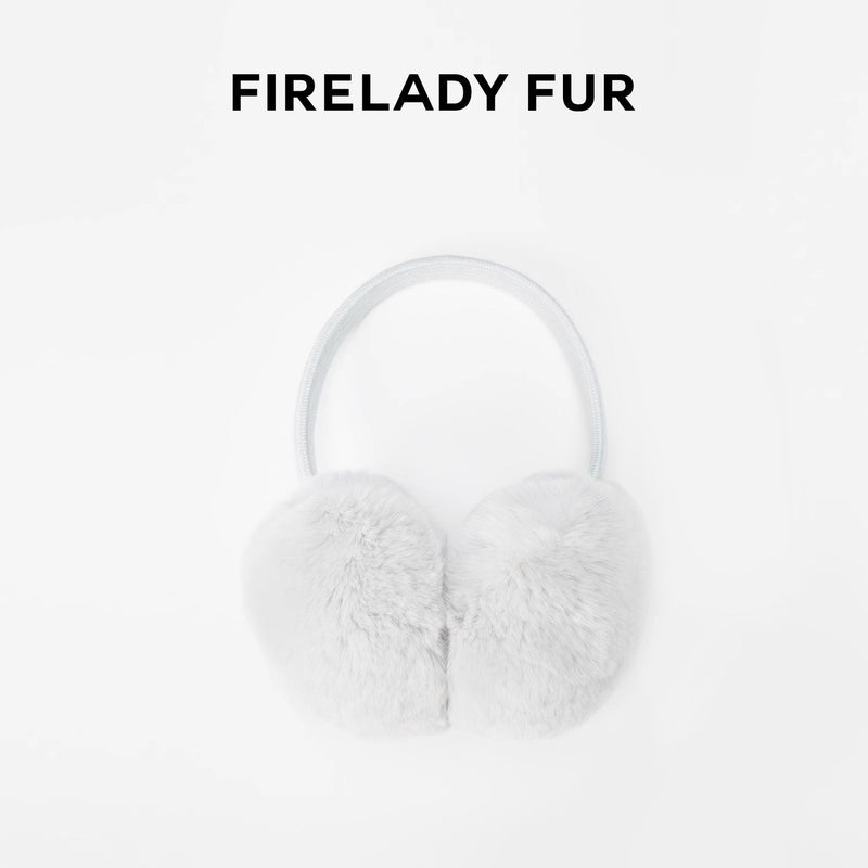 Fireladyfur Clothing Women's Fashion - Women's Clothing - Jackets & Coats - Real Fur Autumn and Winter Plush Warm Fashionable Ear Protection Rabbit Fur Ear Muffs