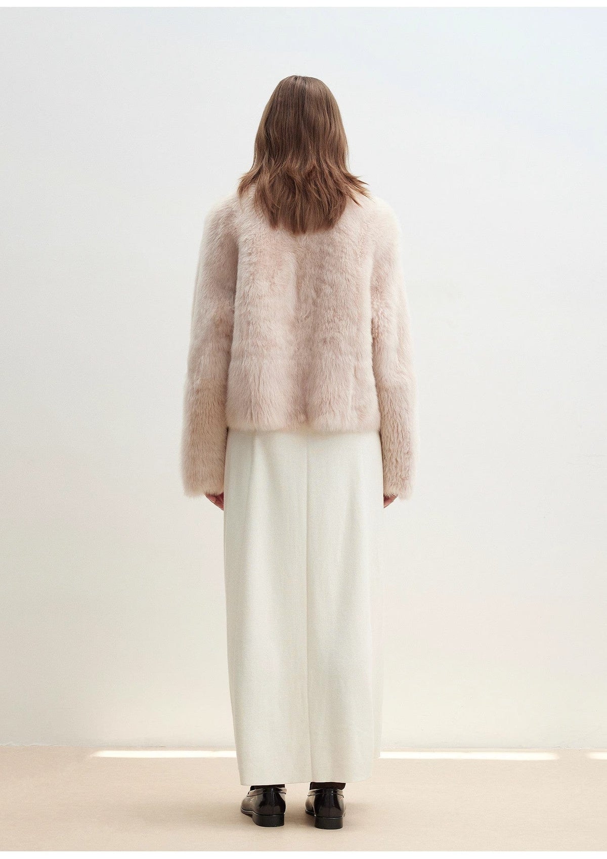 Fireladyfur Clothing Women's Fashion - Women's Clothing - Jackets & Coats - Real Fur "Autumn Secret" Pink Lapel Tuscan Straight Fur Sheepskin Short Jacket