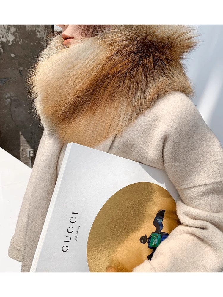 Fireladyfur Clothing Women's Fashion - Women's Clothing - Jackets & Coats - Real Fur Brown / One Size Kopenhagen Auction House Grade Whole Red Fox Fur Magnetic Buckle Scarf
