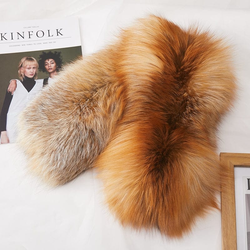 Fireladyfur Clothing Women's Fashion - Women's Clothing - Jackets & Coats - Real Fur Brown / One Size Kopenhagen Auction House Grade Whole Red Fox Fur Magnetic Buckle Scarf