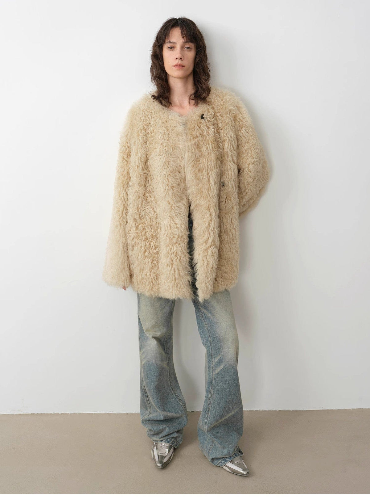 Fireladyfur Clothing Women's Fashion - Women's Clothing - Jackets & Coats - Real Fur "Double-Sided Fantasy" Simple Elegant Casual Double-Sided Tuscan Wool Sheepskin Fur Coat for Women