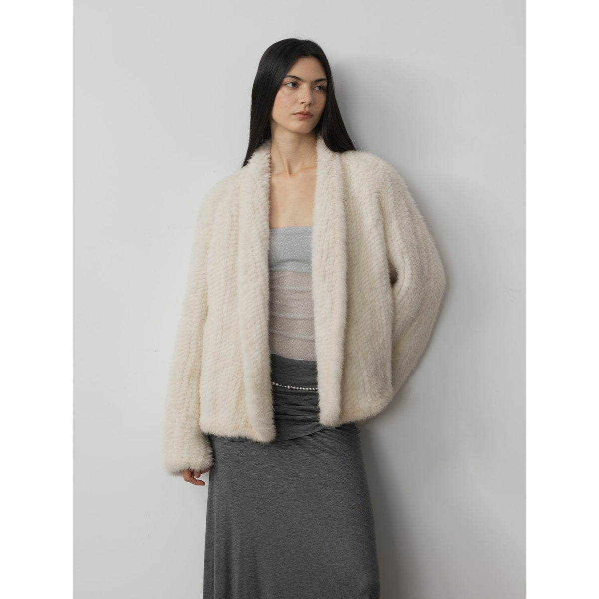 Fireladyfur Clothing Women's Fashion - Women's Clothing - Jackets & Coats - Real Fur Dream Traveler Mink Vintage Light Luxury Texture Three-Dimensional Silhouette Knitted Mink Coat
