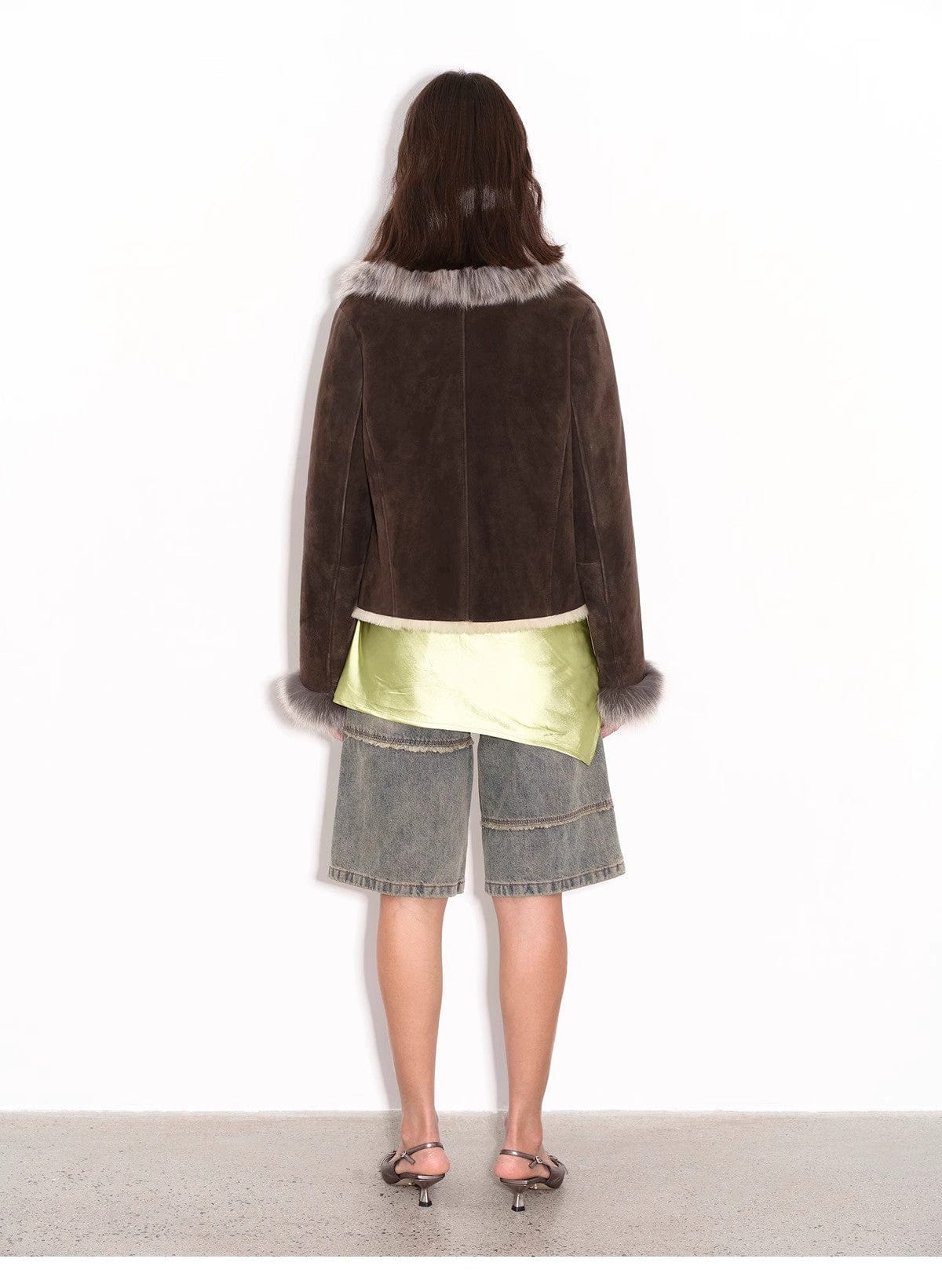 Fireladyfur Clothing Women's Fashion - Women's Clothing - Jackets & Coats - Real Fur "Florence" Imported Merino Wool Sheepskin Patchwork Fox Fur Collar Fur Coat Winter