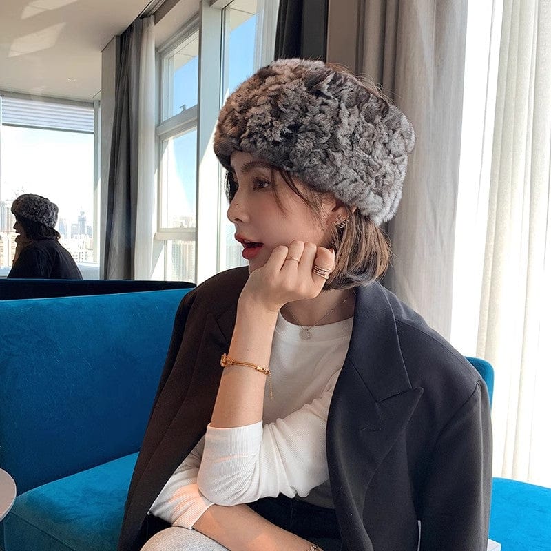 Fireladyfur Clothing Women's Fashion - Women's Clothing - Jackets & Coats - Real Fur Gray / One Size Fur Scarf Fur Head Cover Dual Purpose