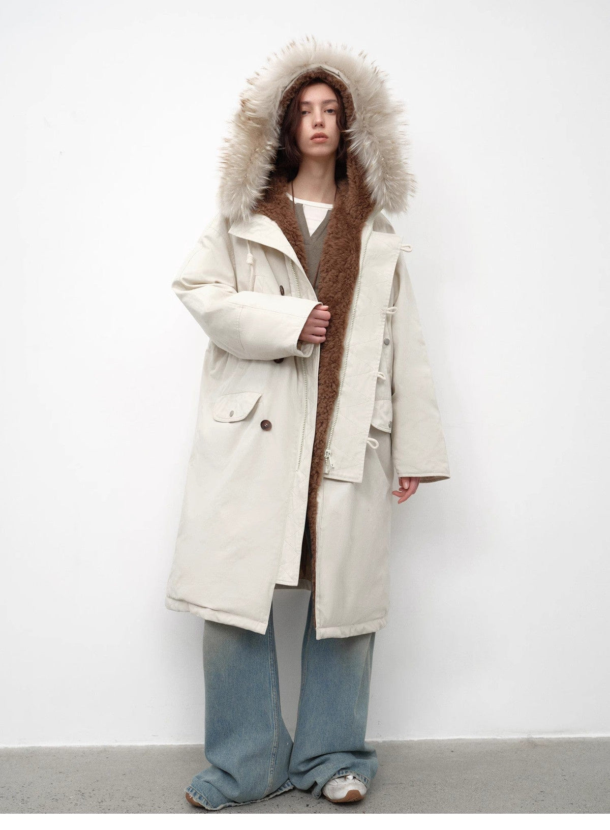 Fireladyfur Clothing Women's Fashion - Women's Clothing - Jackets & Coats - Real Fur “Manchester City Old Stories II”long Raccoon Fur Collar 90 Duck Down Parka