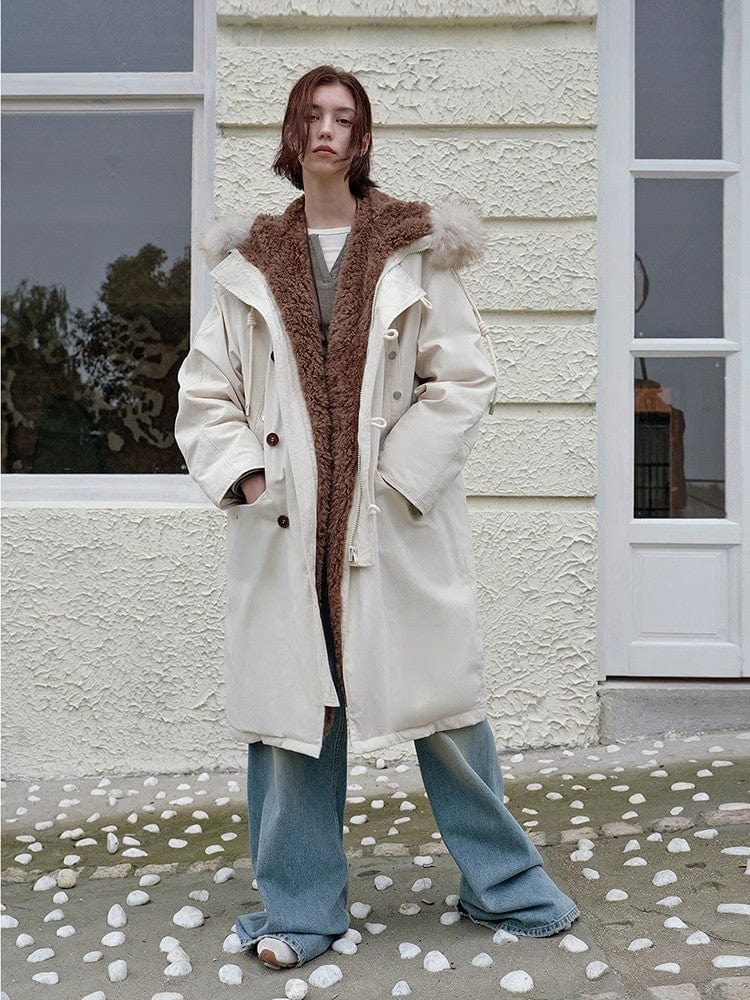 Fireladyfur Clothing Women's Fashion - Women's Clothing - Jackets & Coats - Real Fur “Manchester City Old Stories II”long Raccoon Fur Collar 90 Duck Down Parka