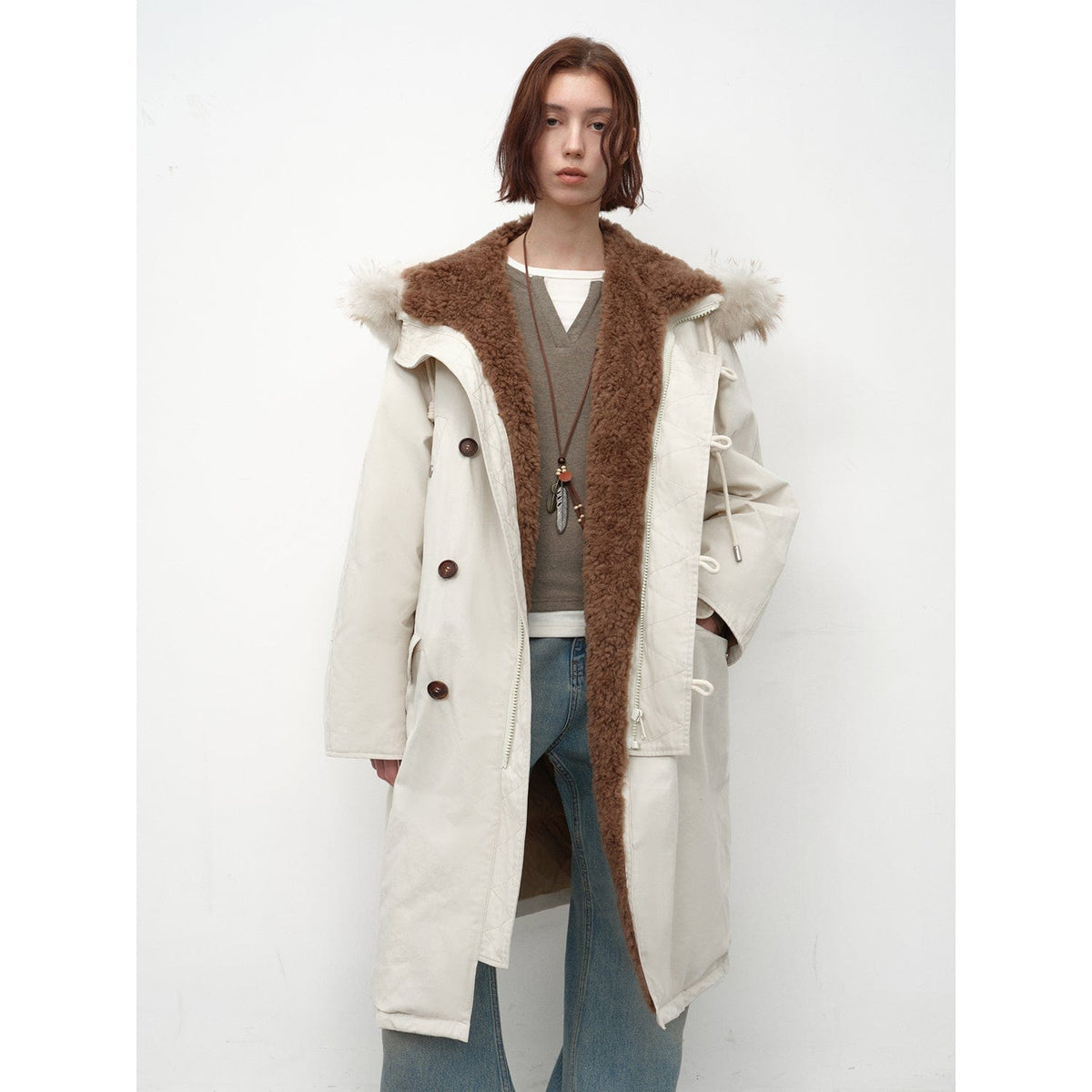 Fireladyfur Clothing Women's Fashion - Women's Clothing - Jackets & Coats - Real Fur “Manchester City Old Stories II”long Raccoon Fur Collar 90 Duck Down Parka