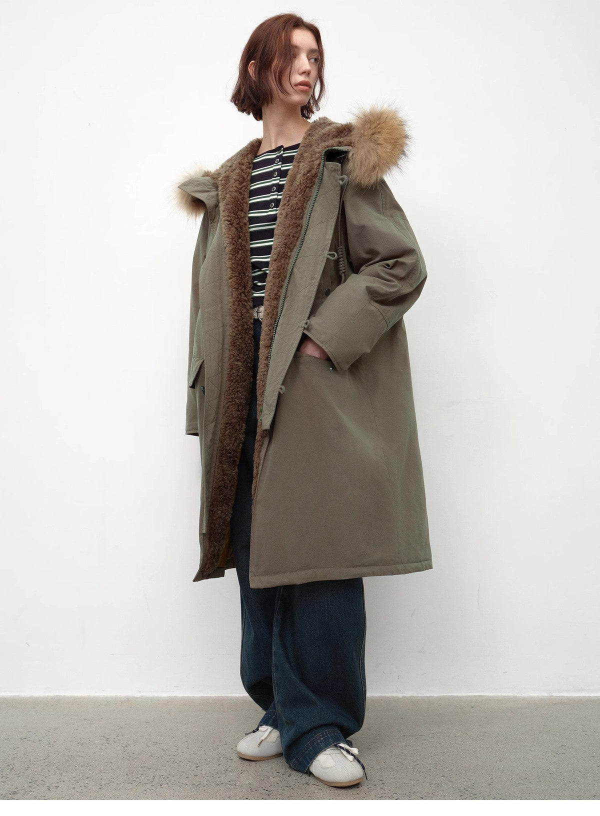 Fireladyfur Clothing Women's Fashion - Women's Clothing - Jackets & Coats - Real Fur “Manchester City Old Stories II”long Raccoon Fur Collar 90 Duck Down Parka