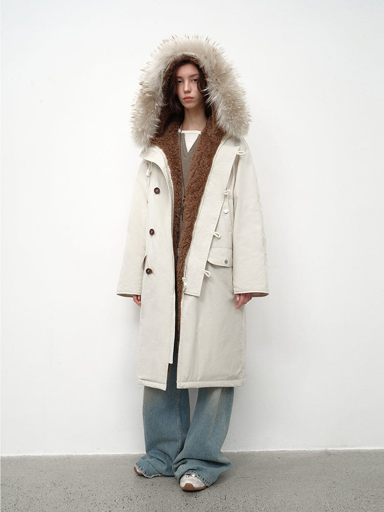 Fireladyfur Clothing Women's Fashion - Women's Clothing - Jackets & Coats - Real Fur “Manchester City Old Stories II”long Raccoon Fur Collar 90 Duck Down Parka