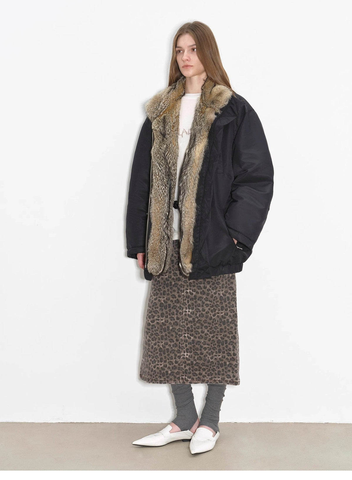 Fireladyfur Clothing Women's Fashion - Women's Clothing - Jackets & Coats - Real Fur Travel Notes Fashionable Warm and Fluffy Waterproof Outdoor Fox Fur Collar Removable Down Parka for Winter
