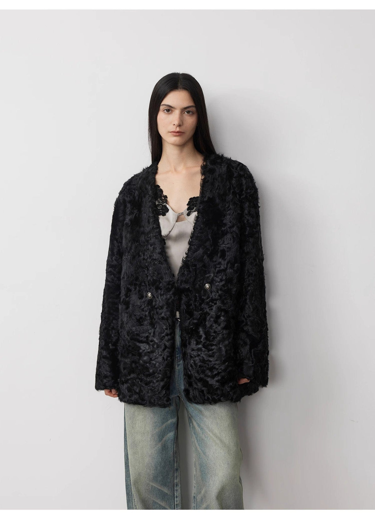 Fireladyfur Clothing Women's Fashion - Women's Clothing - Jackets & Coats - Wool & Blends Blizzard Urban Luxury Two-Color Buff Lamb Coat
