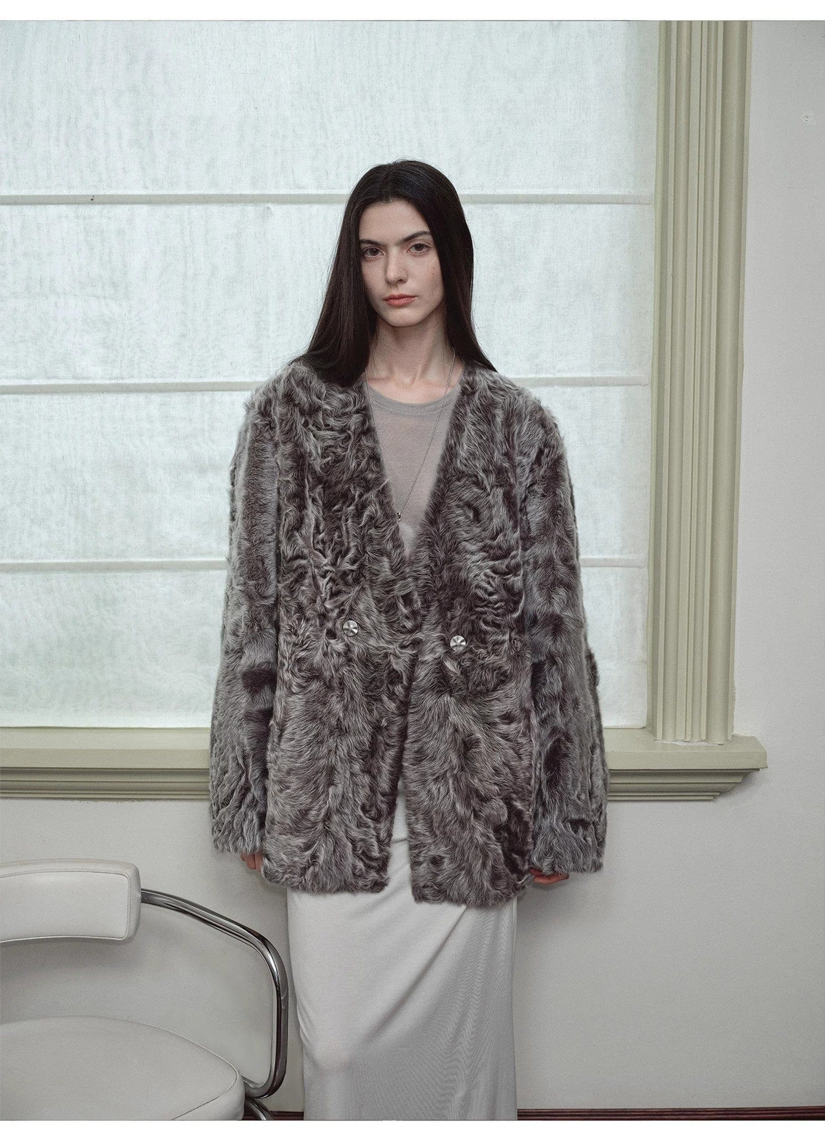 Fireladyfur Clothing Women's Fashion - Women's Clothing - Jackets & Coats - Wool & Blends Blizzard Urban Luxury Two-Color Buff Lamb Coat