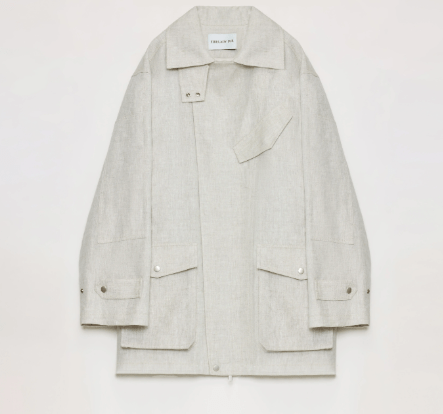 Fireladyfur Clothing Women's Fashion - Women's Clothing - Jackets & Coats - Wool & Blends "Flynn Magazine" Relaxed Gold Linen Blend Lace-Up Mid-Length Trench Coat Spring