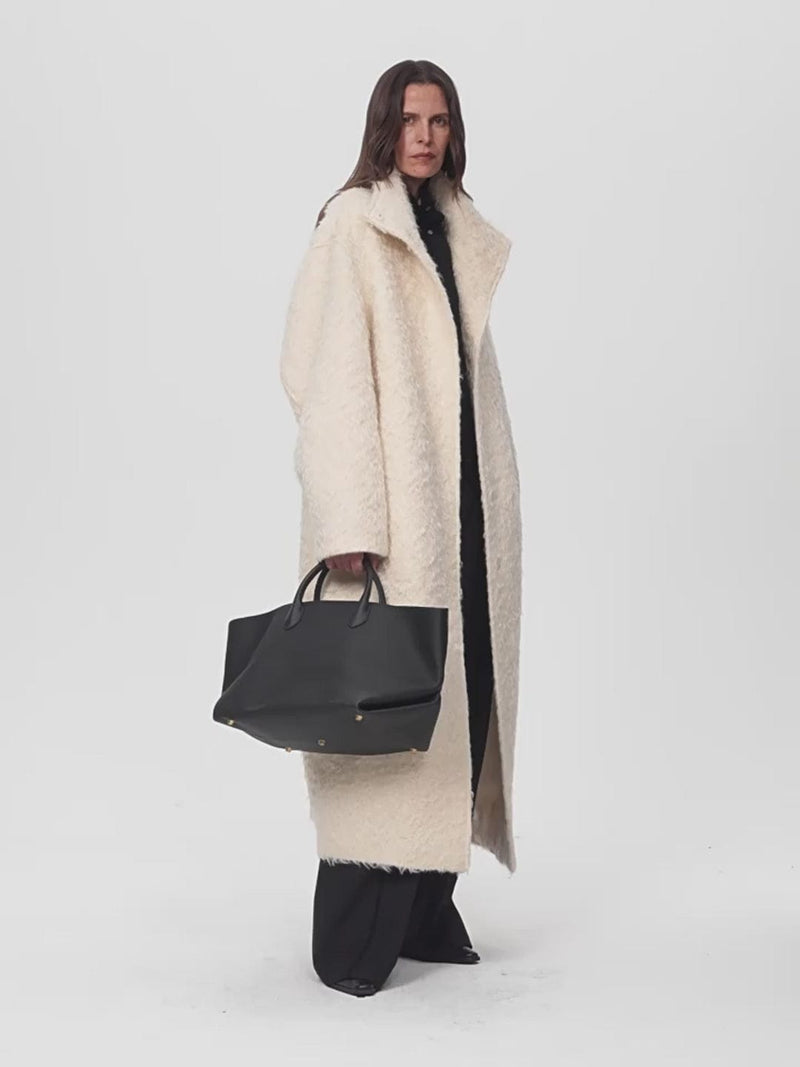 Fireladyfur Clothing Women's Fashion - Women's Clothing - Jackets & Coats - Wool & Blends "Song of Snowland"Women's Mohair Wool Stand Collar Coat Autumn and Winter Loose Woolen Coat