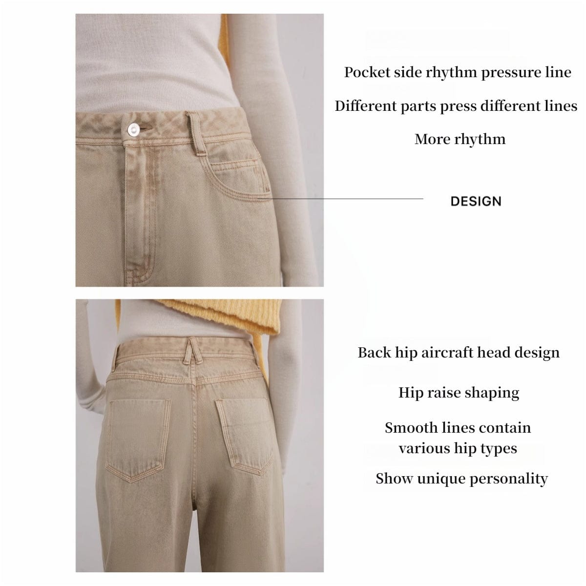 Fireladyfur Clothing Women's Fashion - Women's Clothing - Jeans - Straight Jeans "Meteorite Fragments" Street Sense American Vintage Washed Straight Leg Jeans